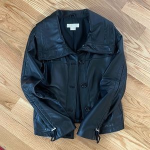 MICHAEL by Michael Kors Leather, Shawl Collar, Button-up Jacket